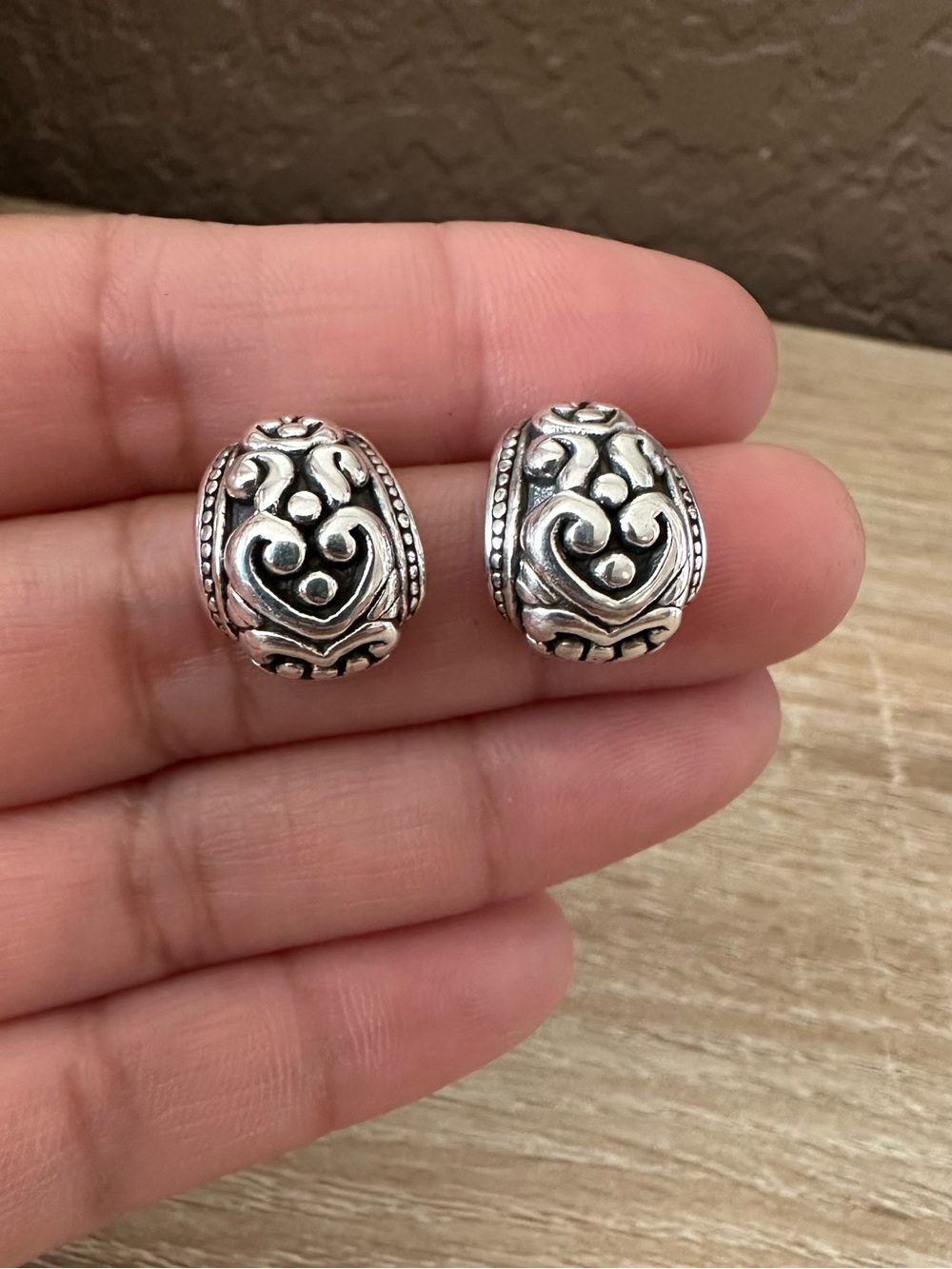 Sterling Silver Ornate Earrings